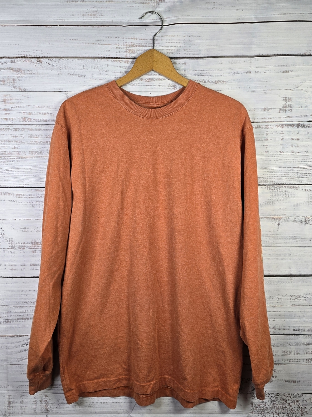Carhartt Men's Long Sleeve Crewneck Tee in Rust Orange Size Medium